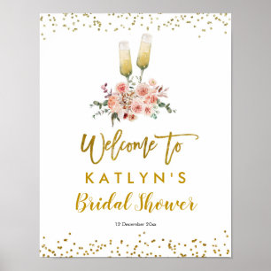 Poster Sinal de Boas-Vindas Amor Dourado Romântico