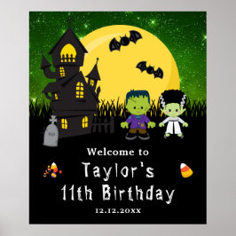 Poster Sinal de Boas-vindas ao Aniversário do Halloween M