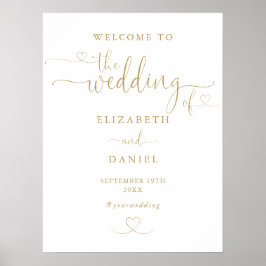 Poster Sinal de Boas-vindas ao Boato Dourado Moderno