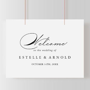 Poster Sinal de Boas-vindas ao Casamento da Caligrafia Mo