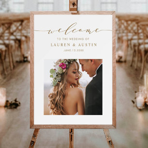 Poster Sinal de Boas-vindas ao Casamento de Foto do Scrip