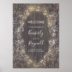 Poster Sinal de Boas-vindas ao Casamento Floral Russo do