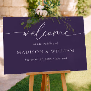 Poster Sinal de Boas-vindas ao Casamento Violeta com Scri