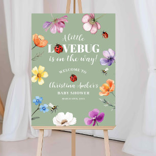 Poster Sinal de Boas-Vindas ao Chá de Bebê Wildflower Lov
