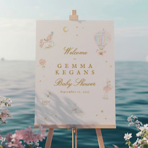 Poster sinal de boas-vindas ao chá de fraldas botânico