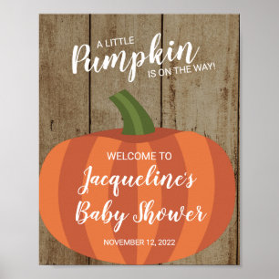 Poster Sinal de boas-vindas ao Chá de fraldas Russo Pumpk