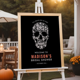 Poster Sinal de boas-vindas ao Chá de panela Halloween