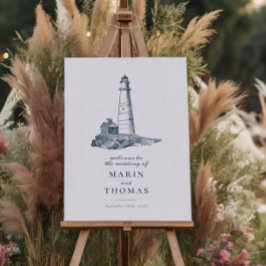 Poster Sinal de boas-vindas ao Mar do Farol Náutico
