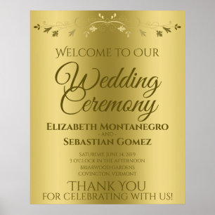 Poster Sinal de Boas-Vindas ao Nosso Casamento com Gradie