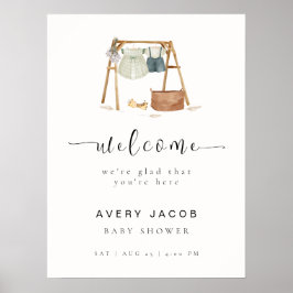 Poster Sinal de boas-vindas às roupas do Chá de fraldas B