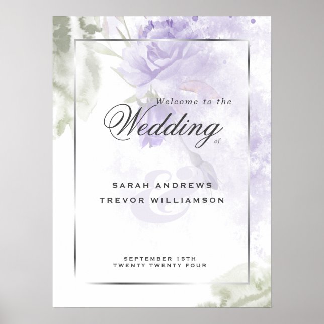 Poster Sinal de boas-vindas Belo Rosa Lilac Roxo Russo (Frente)