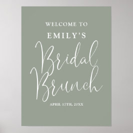 Poster Sinal de Boas-Vindas Brunch de Noiva em Script Ver