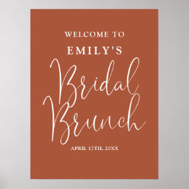 Poster Sinal de Boas-Vindas Brunch de Noiva em Terracota