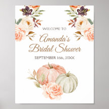 Sinal de Boas-Vindas Chá de Noiva Abóbora Outono A