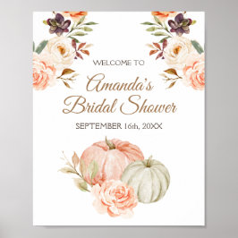 Poster Sinal de Boas-Vindas Chá de Noiva Abóbora Outono A