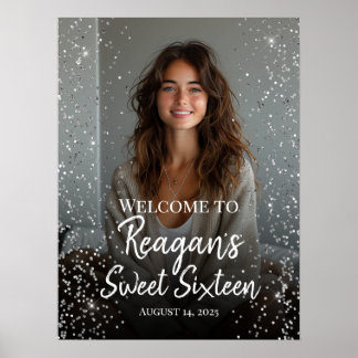 Poster Sinal de boas-vindas com dezesseis anos de prata