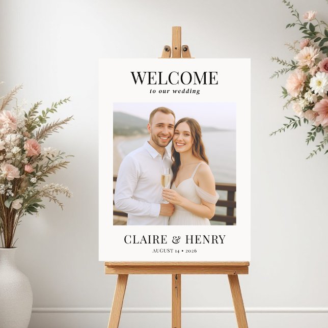 Poster Sinal de Boas-Vindas com Foto de Casamento (Criador carregado)