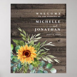 Poster Sinal de boas-vindas Cores de queda do Casamento R