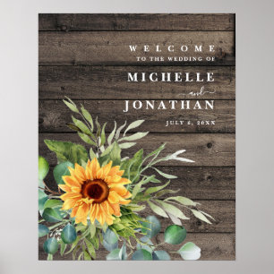 Poster Sinal de boas-vindas Cores de queda do Casamento R