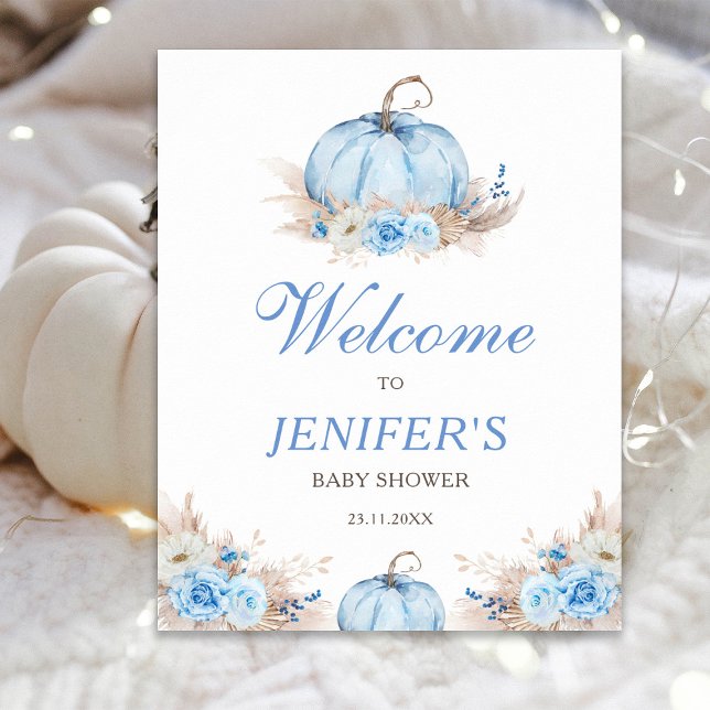 Poster Sinal de boas-vindas da Abóbora do chá de fraldas (Criador carregado)