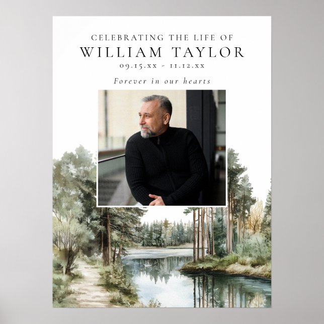 Poster Sinal de Boas-Vindas da Celebração da Vida do Lago (Frente)