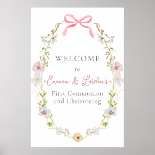 Poster Sinal de boas-vindas da comunidade de Arco de flor