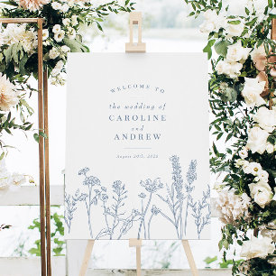 Poster Sinal de Boas-vindas da Elegante Wildflower Periwi