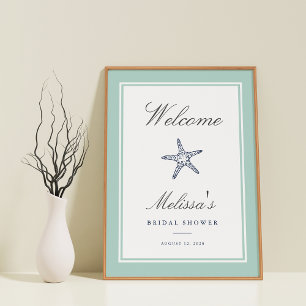 Poster Sinal de boas-vindas da estrela do mar da hortelã