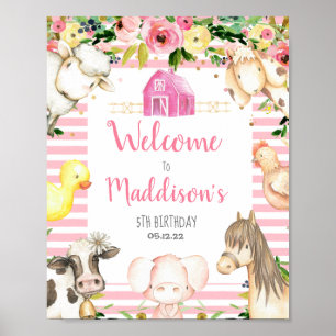 Poster Sinal de boas-vindas da Fazenda de aniversário