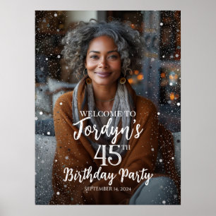 Poster Sinal de boas-vindas da festa de aniversário com f
