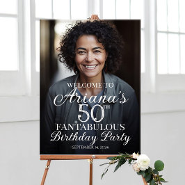 Poster Sinal de boas-vindas da festa de aniversário com f