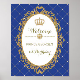 Poster Sinal de boas-vindas da Festa de aniversário Prínc