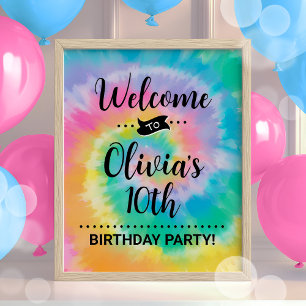 Poster Sinal de boas-vindas da Festa de aniversário Tie D