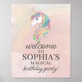 Poster sinal de boas-vindas da festa de aniversário Unico