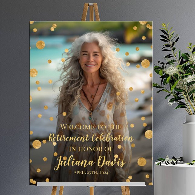 Poster Sinal de boas-vindas da festa de aposentadoria com (Criador carregado)