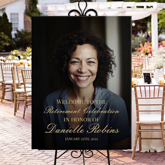 Pôster Sinal de boas-vindas da festa de aposentadoria com (Criador carregado)