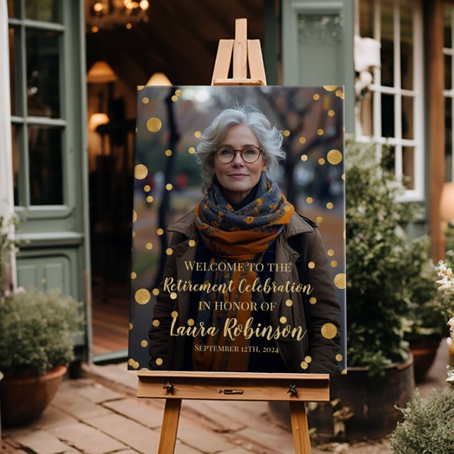 Pôster Sinal de boas-vindas da festa de aposentadoria com (Criador carregado)