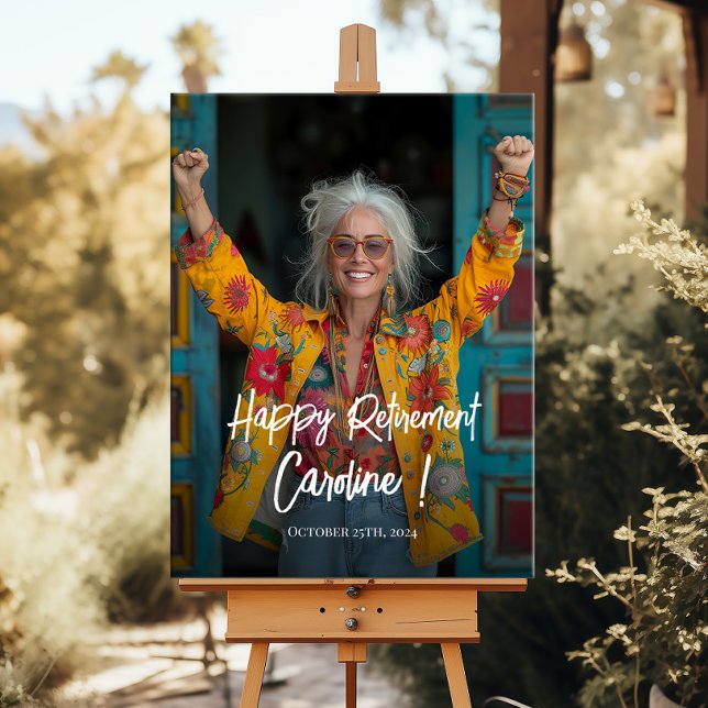 Poster Sinal de boas-vindas da festa de aposentadoria com (Criador carregado)