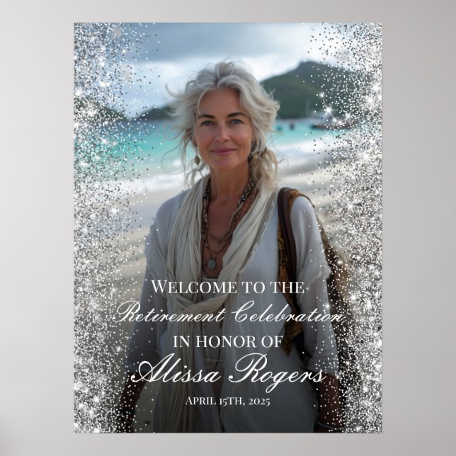 Poster Sinal de boas-vindas da festa de aposentadoria com (Frente)