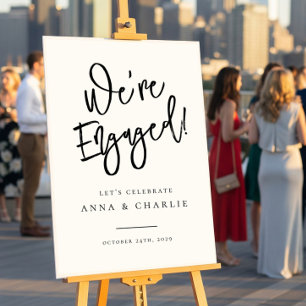 Poster Sinal de Boas-vindas da Festa de noivado "Estamos 