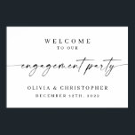 Poster Sinal de boas-vindas da Festa de noivado minimalis<br><div class="desc">Esta placa de festa de noivado apresenta um roteiro elegante para receber seus convidados à sua festa de noivado.</div>