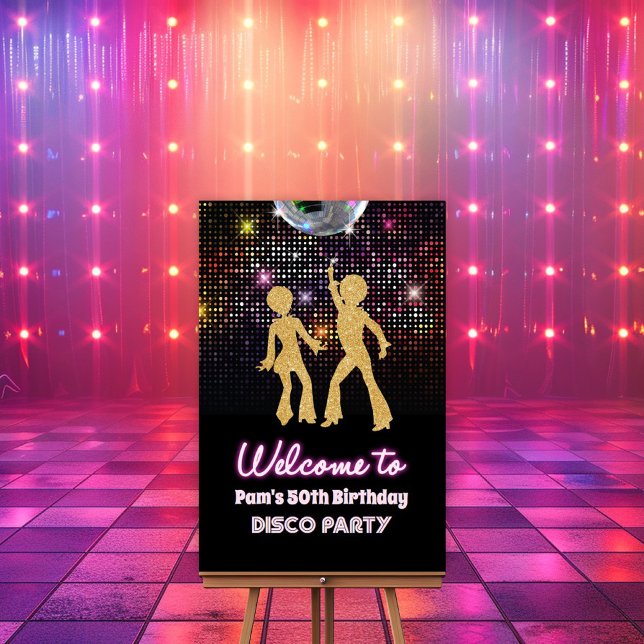 Poster Sinal de Boas-Vindas da Festa Disco 70 (Criador carregado)