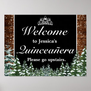 Poster Sinal de Boas-vindas da Floresta Neve Negra Tiara 