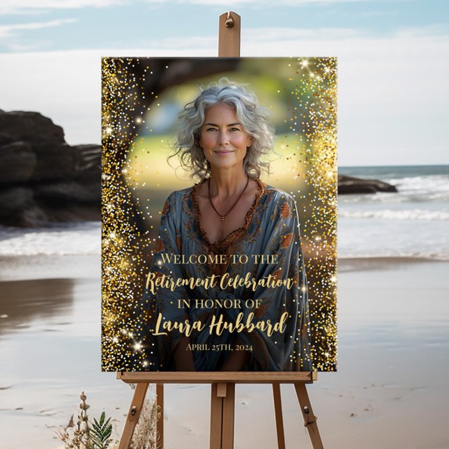 Poster Sinal de boas-vindas da foto de aposentação modern (Criador carregado)