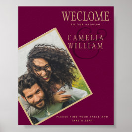 Poster SINAL DE Boas-vindas DA FOTO DO CASAMENTO Dourado