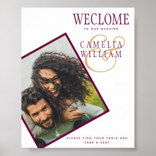 Poster SINAL DE Boas-vindas DA FOTO DO CASAMENTO Dourado