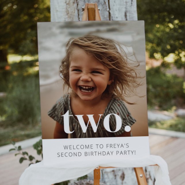 Poster Sinal de boas-vindas da foto do segundo aniversári (Criador carregado)