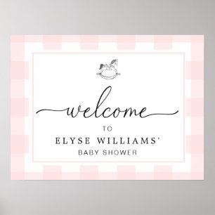 Poster Sinal de boas-vindas da Mangueira Rosa Gingham