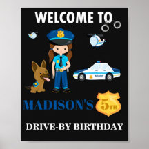 Sinal de boas-vindas da polícia