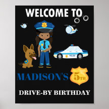 Sinal de boas-vindas da polícia